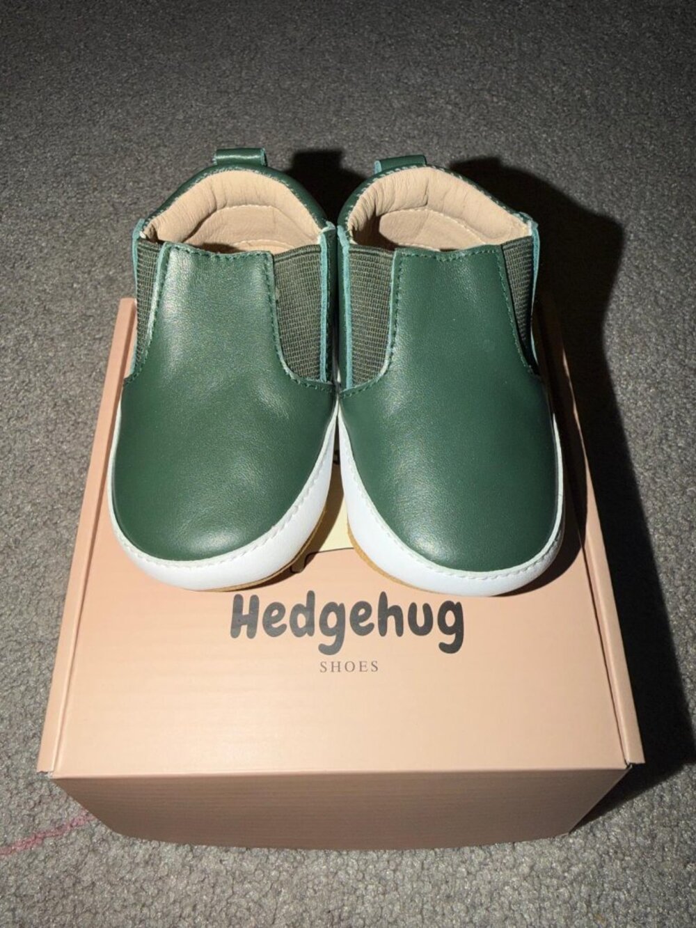 Hedgehug Green Baby Slip-On Shoes